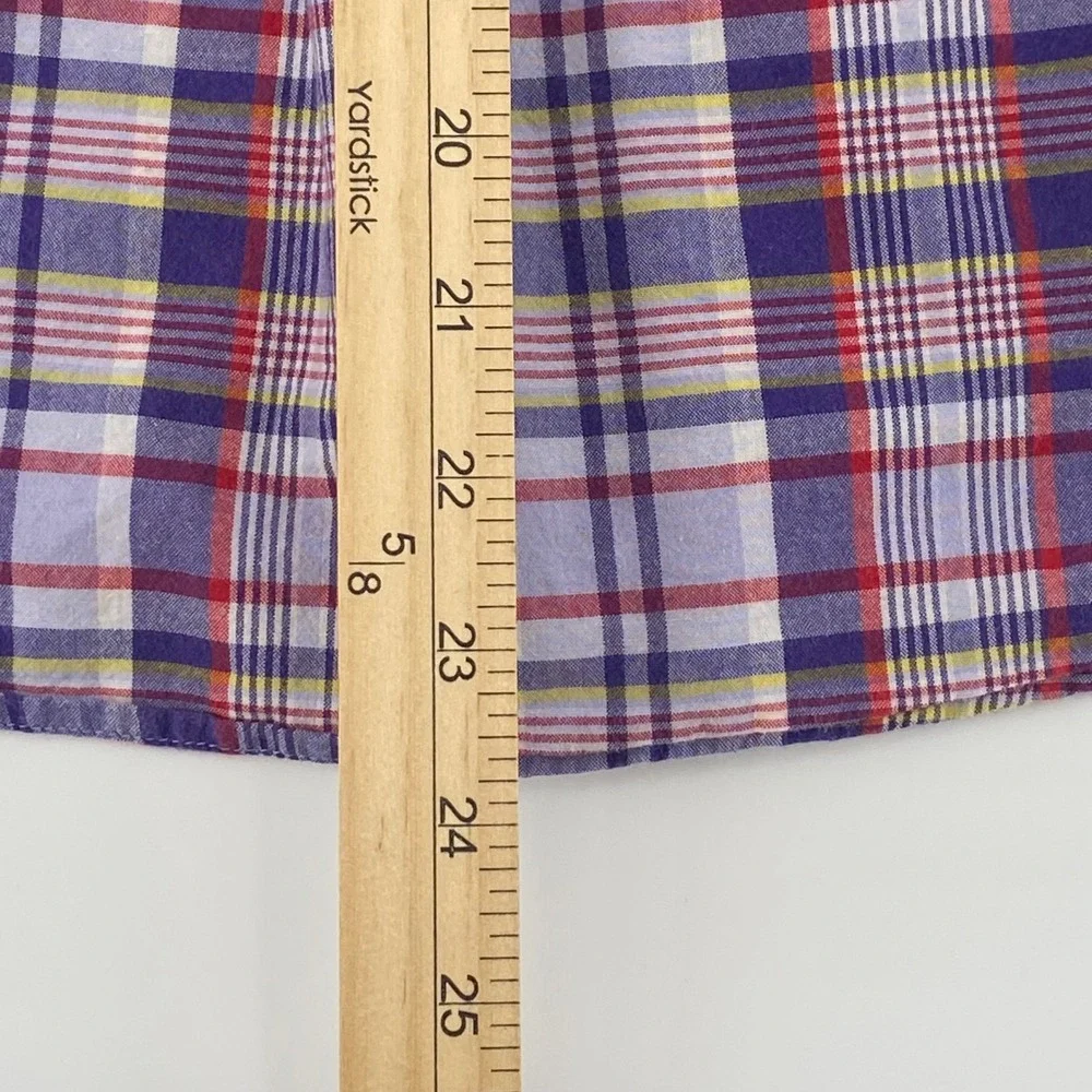 Ralph Lauren Kids Boys Medium 10-12 Purple Plaid Short Sleeve Button Down Shirt